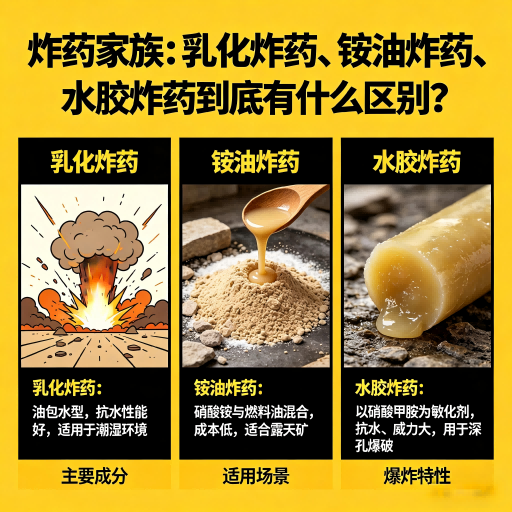 榆中炸药家族：乳化炸药、铵油炸药、水胶炸药到底有什么区别？